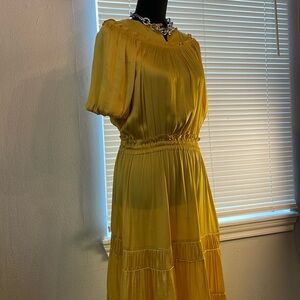 Yellow Satin Dress